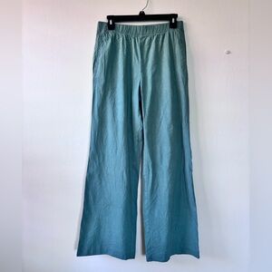 Lands’ End Women’s Pants Size 6 Green High Rise Wide Leg